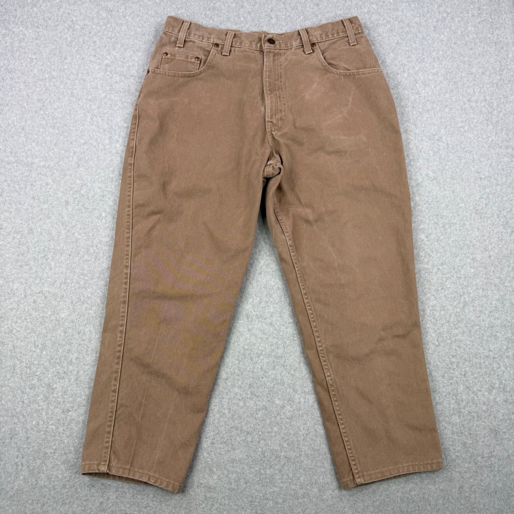 Vintage Levis 545 Jeans Mens 36x27 Brown Loose Fit Faded 90s Denim Made in USA
